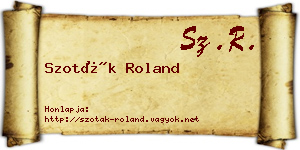 Szoták Roland névjegykártya