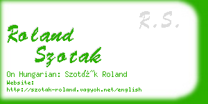 roland szotak business card